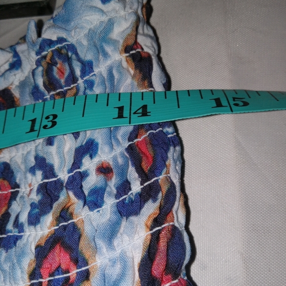 Tolani Collection Multi Colored Lightweight Boho Wide Pants 1X - Picture 8 of 9